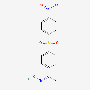 molecular formula C14H12N2O5S B12676004 1-(4-((4-(Hydroxy(oxido)amino)phenyl)sulfonyl)phenyl)ethanone oxime CAS No. 7402-81-5