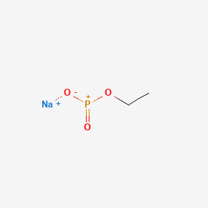 molecular formula C2H5NaO3P+ B12676006 Phosphonic acid, monoethyl ester, sodium salt CAS No. 39148-16-8