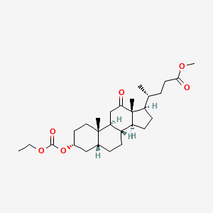 molecular formula C28H44O6 B12676014 Methyl 3alpha-((ethoxycarbonyl)oxy)-12-oxo-5-beta-cholan-24-oate CAS No. 83918-75-6