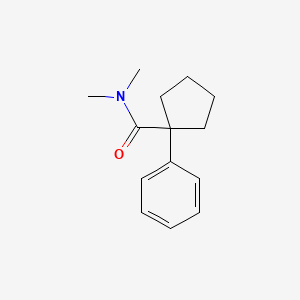 molecular formula C14H19NO B12676053 Cyclopentanecarboxamide, N,N-dimethyl-1-phenyl- CAS No. 101932-00-7