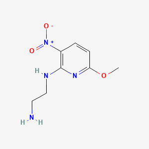 molecular formula C8H12N4O3 B12676054 N-(6-Methoxy-3-nitro-2-pyridyl)ethylenediamine CAS No. 94166-60-6
