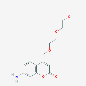 molecular formula C15H19NO5 B126761 7-Amino-4-(2,5,8-trioxanonyl)coumarin CAS No. 146773-33-3