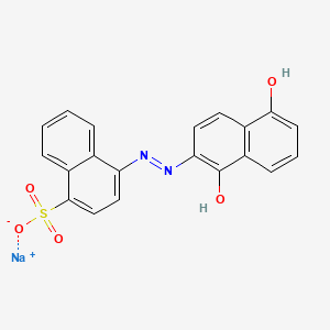 molecular formula C20H13N2NaO5S B12676121 Sodium 4-((1,5-dihydroxy-2-naphthyl)azo)naphthalene-1-sulphonate CAS No. 94160-43-7