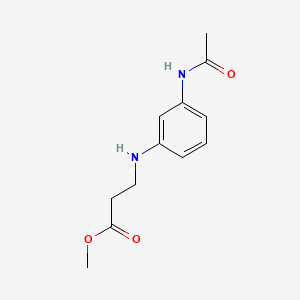 molecular formula C12H16N2O3 B12676135 Methyl N-(3-(acetylamino)phenyl)-beta-alaninate CAS No. 93805-15-3