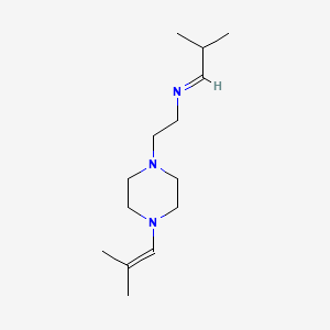 molecular formula C14H27N3 B12676137 4-(2-Methylprop-1-enyl)-N-(2-methylpropylidene)piperazine-1-ethylamine CAS No. 38233-99-7