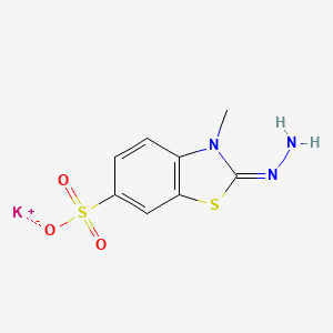 molecular formula C8H8KN3O3S2 B12676139 Potassium 2-hydrazono-2,3-dihydro-3-methylbenzothiazole-6-sulphonate CAS No. 65540-57-0