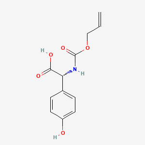 molecular formula C12H13NO5 B12676175 (R)-((Allyloxy)carbonylamino)(4-hydroxyphenyl)acetic acid CAS No. 84792-41-6