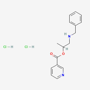 molecular formula C16H20Cl2N2O2 B12676202 3-Pyridinecarboxylic acid, 1-methyl-2-((phenylmethyl)amino)ethyl ester, dihydrochloride CAS No. 89054-82-0