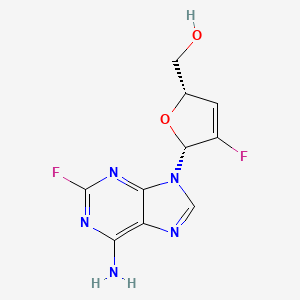 molecular formula C10H9F2N5O2 B12676244 6-Amino-9-(2,3-dideoxy-2-fluoro-beta-D-glycero-pent-2-eno-furanosyl)2-fluoropurine CAS No. 405238-74-6