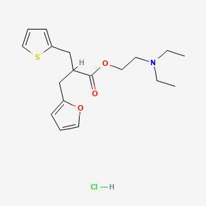 molecular formula C18H26ClNO3S B12676247 2-(Diethylamino)ethyl alpha-(2-thienylmethyl)furan-2-propionate hydrochloride CAS No. 84560-09-8