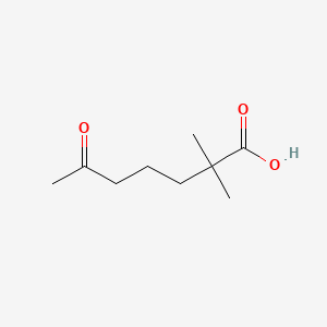 molecular formula C9H16O3 B12676260 2,2-Dimethyl-6-oxoheptanoic acid CAS No. 461-11-0