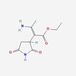molecular formula C10H14N2O4 B12676266 Ethyl 3-amino-2-(2,5-dioxo-3-pyrrolidinyl)-2-butenoate CAS No. 31926-73-5