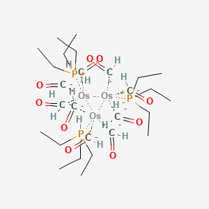 molecular formula C27H57O9Os3P3-6 B12676269 Triangulo-nonacarbonyltris(triethylphosphine)triosmium CAS No. 24869-00-9