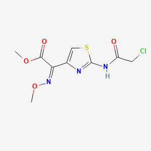 molecular formula C9H10ClN3O4S B12676292 Methyl (Z)-2-(chloroacetamido)-alpha-(methoxyimino)thiazol-4-acetate CAS No. 65243-10-9