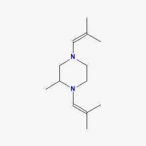 molecular formula C13H24N2 B12676328 2-Methyl-1,4-bis(2-methylprop-1-enyl)piperazine CAS No. 84712-67-4