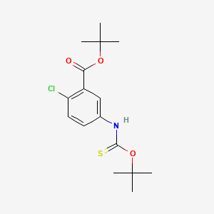 molecular formula C16H22ClNO3S B12676378 Benzoic acid, 2-chloro-5-(((1,1-dimethylethoxy)thioxomethyl)amino)-, 1,1-dimethylethyl ester CAS No. 165549-88-2