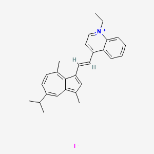 molecular formula C28H30IN B12676388 1-Ethyl-4-(2-(5-isopropyl-3,8-dimethylazulen-1-yl)vinyl)quinolinium iodide CAS No. 94232-65-2