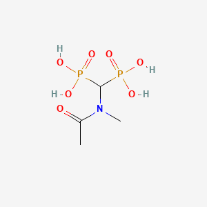 molecular formula C4H11NO7P2 B12676446 ((Acetylmethylamino)methylene)bisphosphonic acid CAS No. 63201-61-6