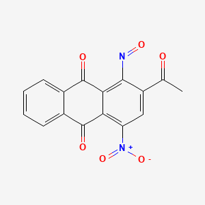 molecular formula C16H8N2O6 B12676453 2-Acetyl-4-nitro-1-nitrosoanthraquinone CAS No. 94199-58-3