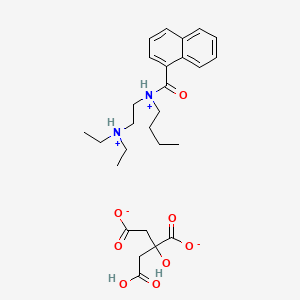 molecular formula C27H38N2O8 B12676503 (Butyl)(2-(diethylammonio)ethyl)(1-naphthoyl)ammonium hydrogen citrate CAS No. 94157-87-6