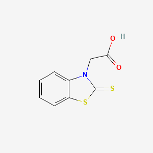 molecular formula C9H7NO2S2 B1267652 (2-thioxo-1,3-benzothiazol-3(2H)-yl)acetic acid CAS No. 59794-34-2