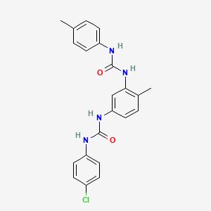 molecular formula C22H21ClN4O2 B12676522 1-(5-((((4-Chlorophenyl)amino)carbonyl)amino)-o-tolyl)-3-(p-tolyl)urea CAS No. 94158-50-6