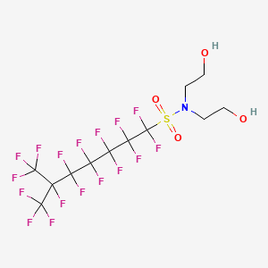 molecular formula C12H10F17NO4S B12676554 Heptadecafluoro-N,N-bis(2-hydroxyethyl)isooctanesulphonamide CAS No. 93894-66-7