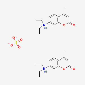 molecular formula C28H36N2O8S B12676562 diethyl-(4-methyl-2-oxochromen-7-yl)azanium;sulfate CAS No. 19498-58-9