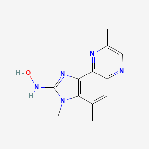molecular formula C12H13N5O B12676565 1,3-Dihydro-3,4,8-trimethyl-2H-imidazo(4,5-f)quinoxalin-2-one oxime CAS No. 155473-41-9