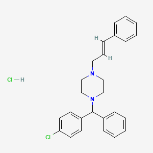 molecular formula C26H28Cl2N2 B12676592 4-Cinnamyl-1-((4-chlorophenyl)benzyl)piperazinium chloride CAS No. 56620-35-0