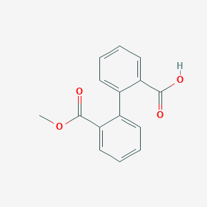 molecular formula C15H12O4 B1267665 2-[2-(Methoxycarbonyl)phenyl]benzoic acid CAS No. 6926-84-7