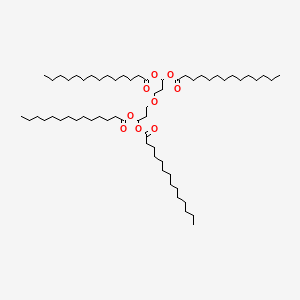 molecular formula C62H118O9 B12676653 Myristic acid, tetraester with oxybispropanediol CAS No. 83208-81-5