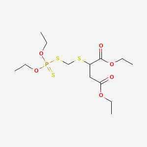molecular formula C13H25O6PS3 B12676690 Butanedioic acid, ((((diethoxyphosphinothioyl)thio)methyl)thio)-, diethyl ester CAS No. 63233-99-8