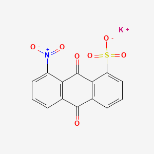 molecular formula C14H6KNO7S B12676715 Potassium 9,10-dihydro-9,10-dioxo-8-nitroanthracene-1-sulphonate CAS No. 93804-32-1