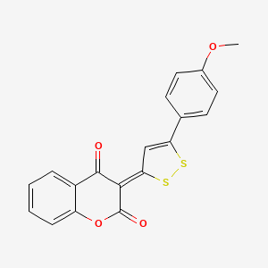 molecular formula C19H12O4S2 B12676741 (3Z)-3-(5-(4-Methoxyphenyl)-3H-1,2-dithiol-3-ylidene)-2H-chromene-2,4(3H)-dione CAS No. 63520-87-6
