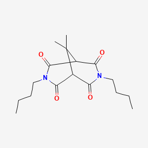 molecular formula C17H26N2O4 B12676743 3,7-Dibutyl-9,9-dimethyl-3,7-diazabicyclo[3.3.1]nonane-2,4,6,8-tetrone CAS No. 90961-84-5