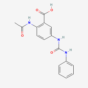 molecular formula C16H15N3O4 B12676755 2-Acetamido-5-(((phenylamino)carbonyl)amino)benzoic acid CAS No. 85237-61-2