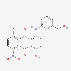 molecular formula C21H14N2O7 B12676770 1,5-Dihydroxy-4-((3-(hydroxymethyl)phenyl)amino)-8-nitroanthracene-9,10-dione CAS No. 3263-48-7