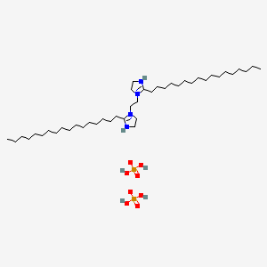 molecular formula C42H88N4O8P2 B12676814 dihydrogen phosphate;2-heptadecyl-3-[2-(2-heptadecyl-4,5-dihydro-1H-imidazol-3-ium-3-yl)ethyl]-4,5-dihydro-1H-imidazol-3-ium CAS No. 93904-53-1