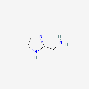 molecular formula C4H9N3 B1267682 4,5-Dihydro-1H-imidazol-2-ylmethanamine CAS No. 73706-73-7