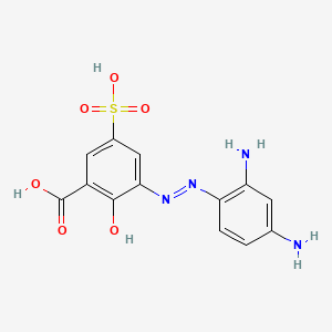 molecular formula C13H12N4O6S B12676863 3-((2,4-Diaminophenyl)azo)-5-sulphosalicylic acid CAS No. 94236-86-9