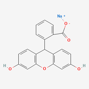 molecular formula C20H13NaO5 B12676865 2-(3,6-Dihydroxyxanthen-9-yl)benzoic acid, sodium salt CAS No. 54287-24-0