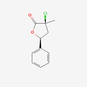 molecular formula C11H11ClO2 B12676871 cis-3-Chlorodihydro-3-methyl-5-phenylfuran-2(3H)-one CAS No. 72406-94-1