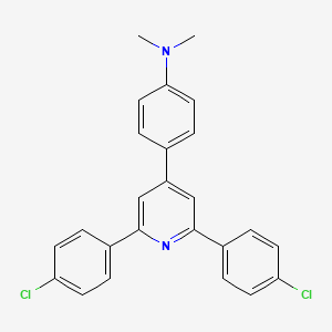 molecular formula C25H20Cl2N2 B12676872 4-(2,6-Bis(4-chlorophenyl)-4-pyridyl)-N,N-dimethylaniline CAS No. 73910-97-1