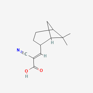 molecular formula C13H17NO2 B12676907 2-Cyano-3-(6,6-dimethylbicyclo(3.1.1)hept-2-yl)acrylic acid CAS No. 79570-01-7
