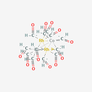 molecular formula C12H12Co2O12Rh2-4 B12676948 Tri-mu-carbonyltetracarbonyl(pentacarbonyldicobalt)dirhodium CAS No. 50696-78-1