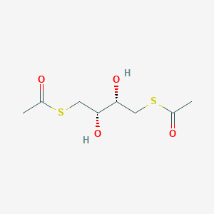 molecular formula C8H14O4S2 B12676961 Ethanethioic acid, S,S'-(2,3-dihydroxy-1,4-butanediyl) ester, (theta,theta)- CAS No. 125328-85-0
