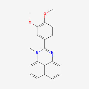 molecular formula C20H18N2O2 B12676982 Perimidine, 2-(3,4-dimethoxyphenyl)-1-methyl- CAS No. 63656-61-1