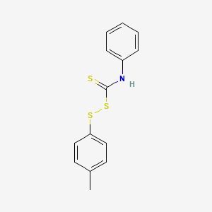 molecular formula C14H13NS3 B12677002 1-((Anilinocarbothioyl)dithio)-4-methylbenzene CAS No. 38509-81-8