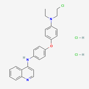 molecular formula C25H26Cl3N3O B12677047 N-(4-(4-((2-Chloroethyl)ethylamino)phenoxy)phenyl)-4-quinolinamine dihydrochloride CAS No. 133041-60-8